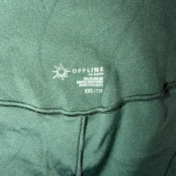 Aerie Offline Real Me Green Smocked 3” High Rise Shortie - Picture 5 of 6